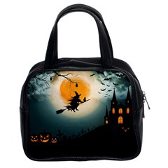 Halloween Landscape Classic Handbags (2 Sides) by Valentinaart