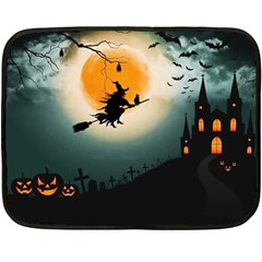 Halloween Landscape Double Sided Fleece Blanket (mini)  by Valentinaart