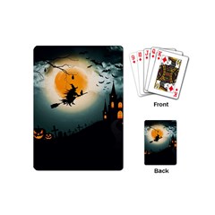 Halloween Landscape Playing Cards (mini)  by Valentinaart