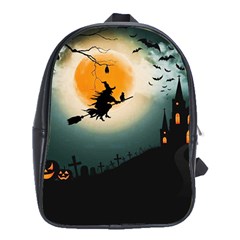 Halloween Landscape School Bag (xl) by Valentinaart