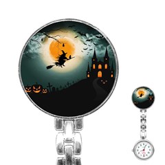 Halloween Landscape Stainless Steel Nurses Watch by Valentinaart