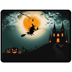 Halloween Landscape Double Sided Fleece Blanket (large)  by Valentinaart