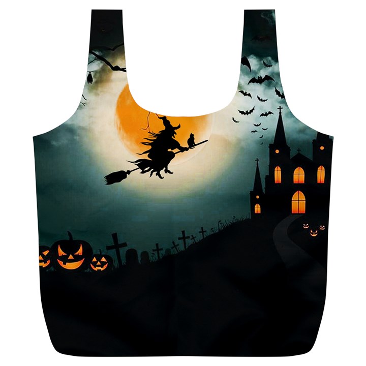 Halloween landscape Full Print Recycle Bags (L) 