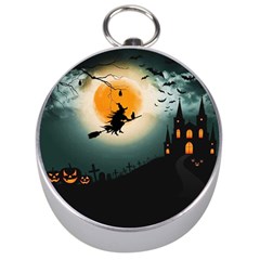 Halloween Landscape Silver Compasses by Valentinaart