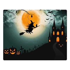 Halloween Landscape Double Sided Flano Blanket (large)  by Valentinaart