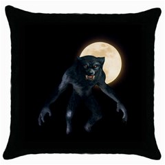 Werewolf Throw Pillow Case (black) by Valentinaart