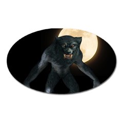 Werewolf Oval Magnet by Valentinaart