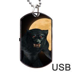 Werewolf Dog Tag Usb Flash (one Side) by Valentinaart