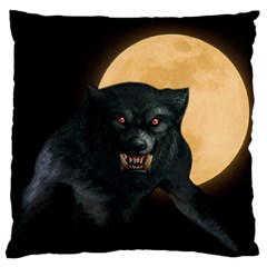 Werewolf Large Flano Cushion Case (one Side) by Valentinaart