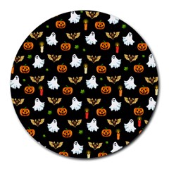 Halloween Pattern Round Mousepads by Valentinaart