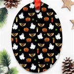 Halloween pattern Oval Ornament (Two Sides) Back