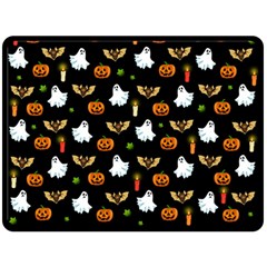 Halloween Pattern Fleece Blanket (large)  by Valentinaart