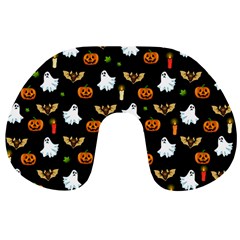 Halloween Pattern Travel Neck Pillows by Valentinaart