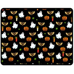 Halloween Pattern Double Sided Fleece Blanket (medium)  by Valentinaart