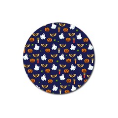 Halloween Pattern Magnet 3  (round) by Valentinaart