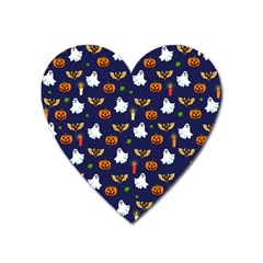 Halloween Pattern Heart Magnet by Valentinaart