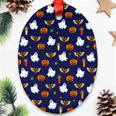 Halloween Pattern Oval Ornament (two Sides) by Valentinaart