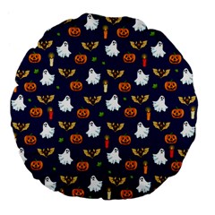 Halloween Pattern Large 18  Premium Flano Round Cushions by Valentinaart