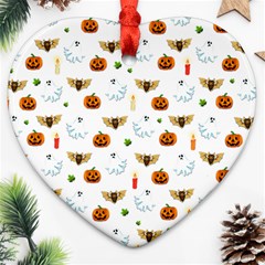 Halloween Pattern Heart Ornament (two Sides) by Valentinaart