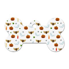 Halloween Pattern Dog Tag Bone (one Side) by Valentinaart