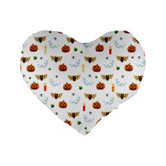 Halloween Pattern Standard 16  Premium Heart Shape Cushions by Valentinaart