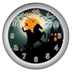 Headless Horseman Wall Clocks (silver)  by Valentinaart