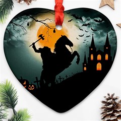 Headless Horseman Heart Ornament (two Sides) by Valentinaart