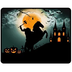 Headless Horseman Double Sided Fleece Blanket (medium)  by Valentinaart