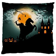 Headless Horseman Large Flano Cushion Case (one Side) by Valentinaart