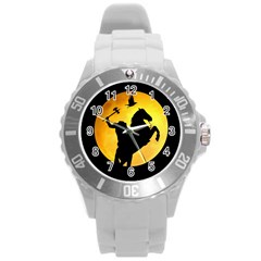 Headless Horseman Round Plastic Sport Watch (L)