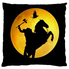 Headless Horseman Large Cushion Case (two Sides) by Valentinaart