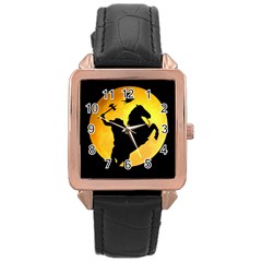 Headless Horseman Rose Gold Leather Watch 