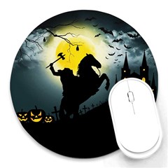 Headless Horseman Round Mousepads by Valentinaart