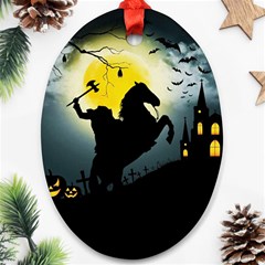 Headless Horseman Oval Ornament (two Sides) by Valentinaart