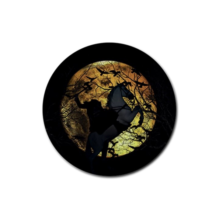 Headless Horseman Rubber Round Coaster (4 pack) 