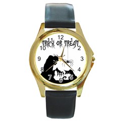 Halloween Round Gold Metal Watch