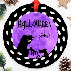 Halloween Ornament (round Filigree) by Valentinaart