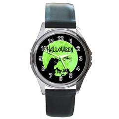 Halloween Round Metal Watch by Valentinaart