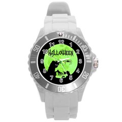 Halloween Round Plastic Sport Watch (l) by Valentinaart