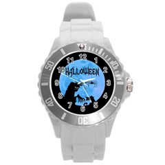 Halloween Round Plastic Sport Watch (l) by Valentinaart