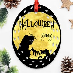 Halloween Ornament (oval Filigree) by Valentinaart