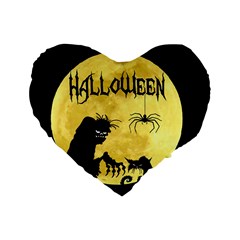 Halloween Standard 16  Premium Heart Shape Cushions by Valentinaart