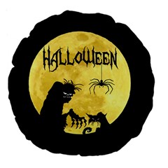 Halloween Large 18  Premium Flano Round Cushions by Valentinaart