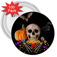 Halloween Candy Keeper 3  Buttons (100 Pack)  by Valentinaart