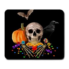 Halloween Candy Keeper Large Mousepads by Valentinaart