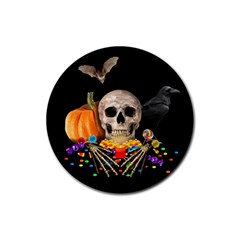 Halloween Candy Keeper Rubber Round Coaster (4 Pack)  by Valentinaart