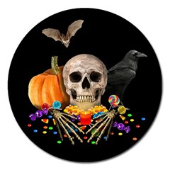 Halloween Candy Keeper Magnet 5  (round) by Valentinaart