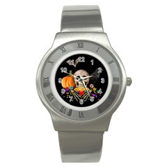 Halloween Candy Keeper Stainless Steel Watch by Valentinaart