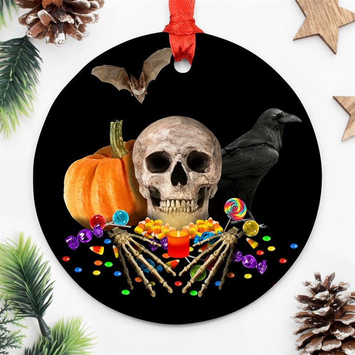 Halloween candy keeper Round Ornament (Two Sides)