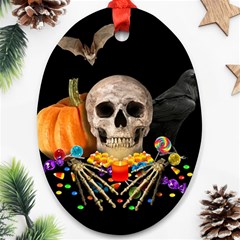 Halloween Candy Keeper Oval Ornament (two Sides) by Valentinaart